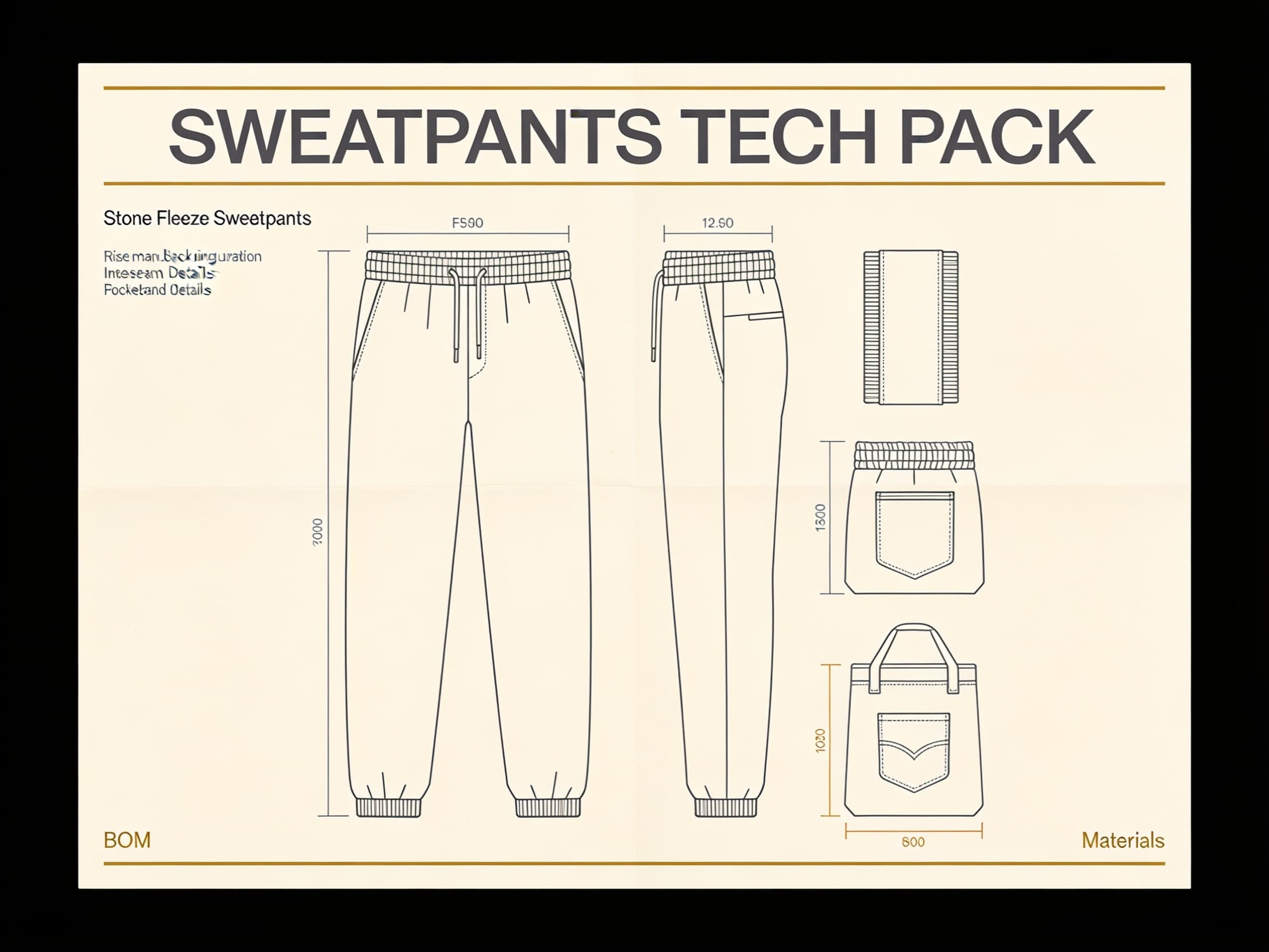 Sweatpants tech pack preview